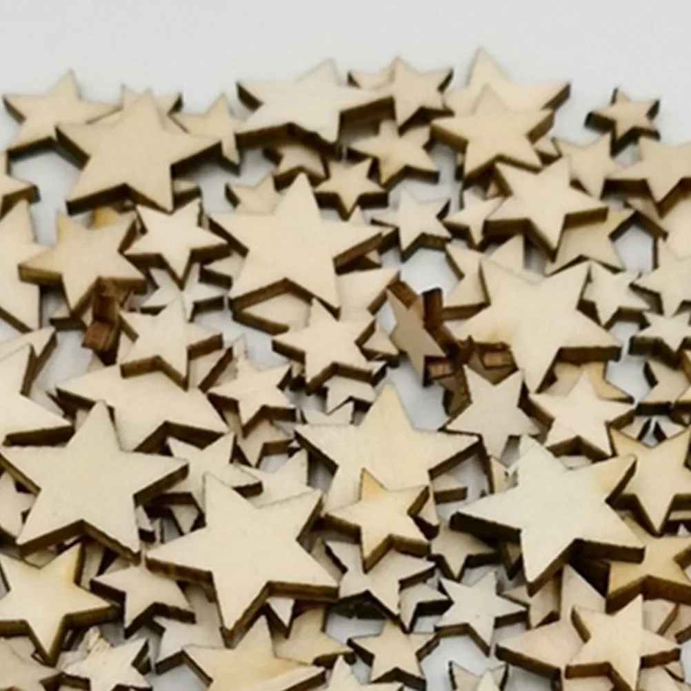 400Pcs Pentagram Wood Decor Pieces Eco Friendly Premium Natural Wood DIY Painting Ornament for Bedroom Living Room Store
