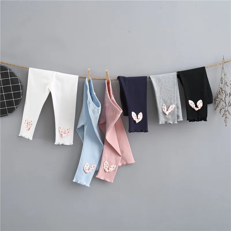 

Spring and autumn cotton baby pantyhose lace bow children's trousers girls ankle length flexible thermal tights girls tights