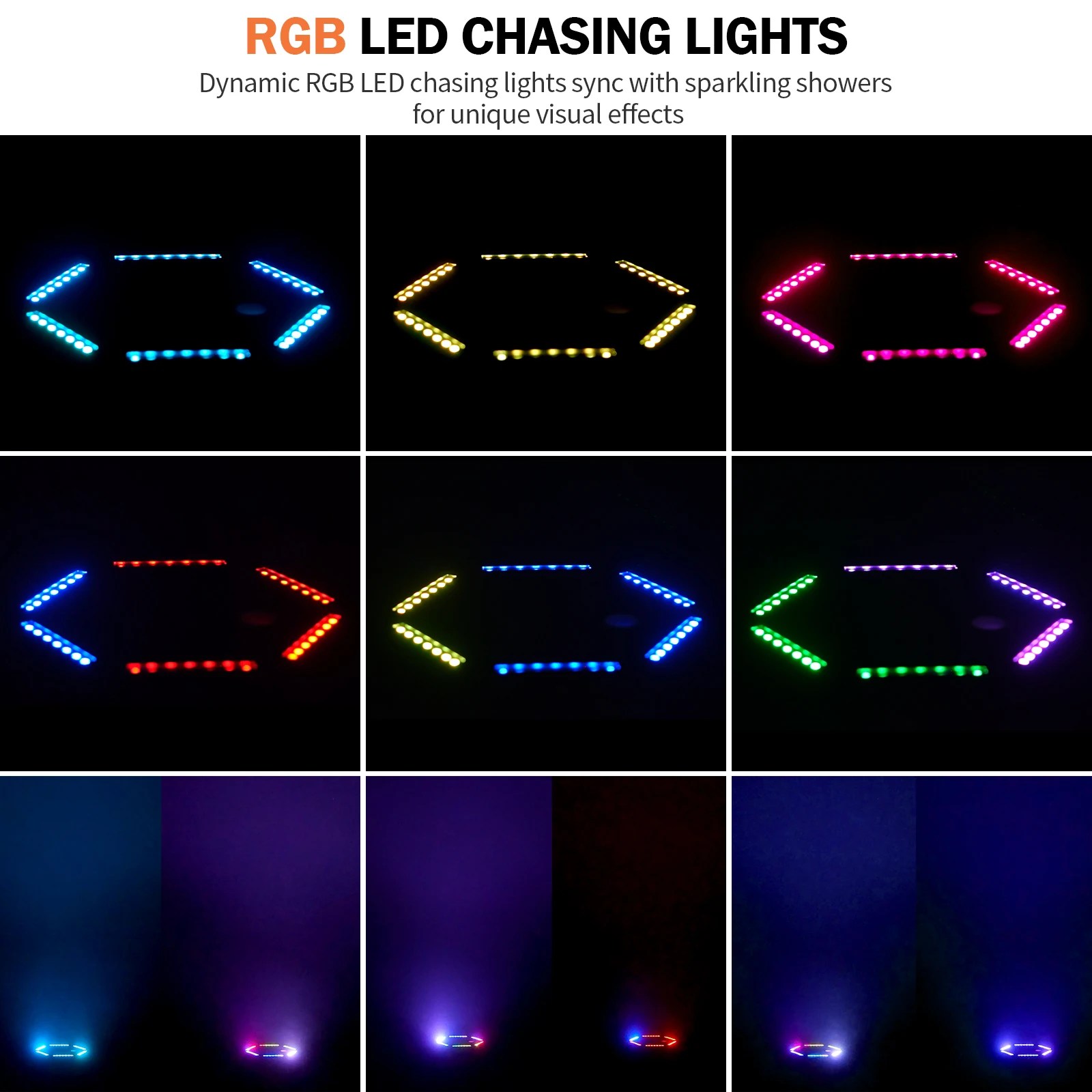 U'King 700 واط RGB LED مسدس آلة شرارة الباردة الأبيض الإلكترونية زهرة آلة الرش العلوي معدات المرحلة لعرض الموسيقى الطرف #3
