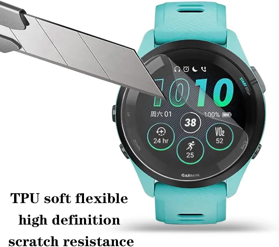 Watch Screen Protector (4+2+2) for Garmin Forerunner 965,Tempered Glass Film Anti-Scratch and Soft TPU Protective Case