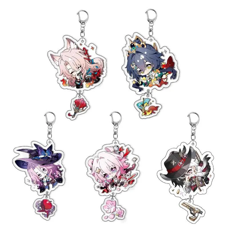 Game Honkai Star Rail Boothill Jade Jiao qiu March 7th Yunli Cosplay Acrylic Keychain Accessories Pendant Prop Badge Xmas Gift