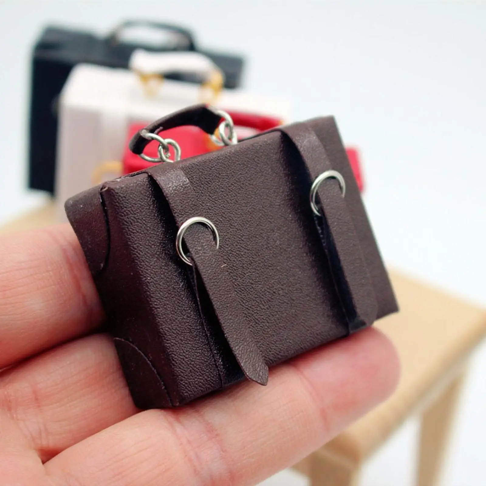 6x1:6 1:12 مقياس صندوق الأمتعة حقيبة مصغرة نموذج دمية خشبية ملحق