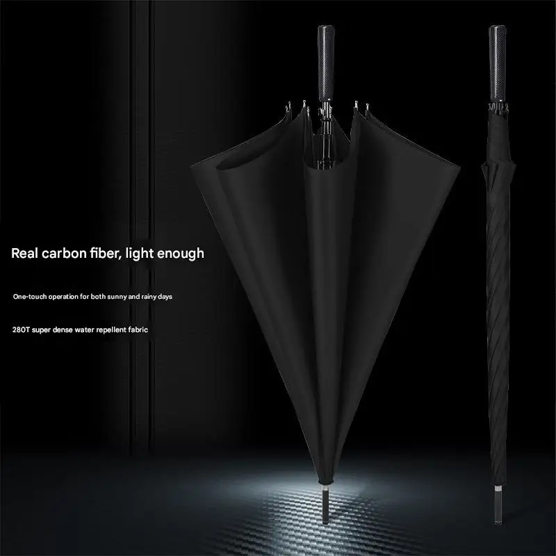 Ultra-light High-end Carbon Fiber Long Handle Umbrella Sun Protection UV Protection Men's Sunny Rainy Dual-use Golf Umbrella