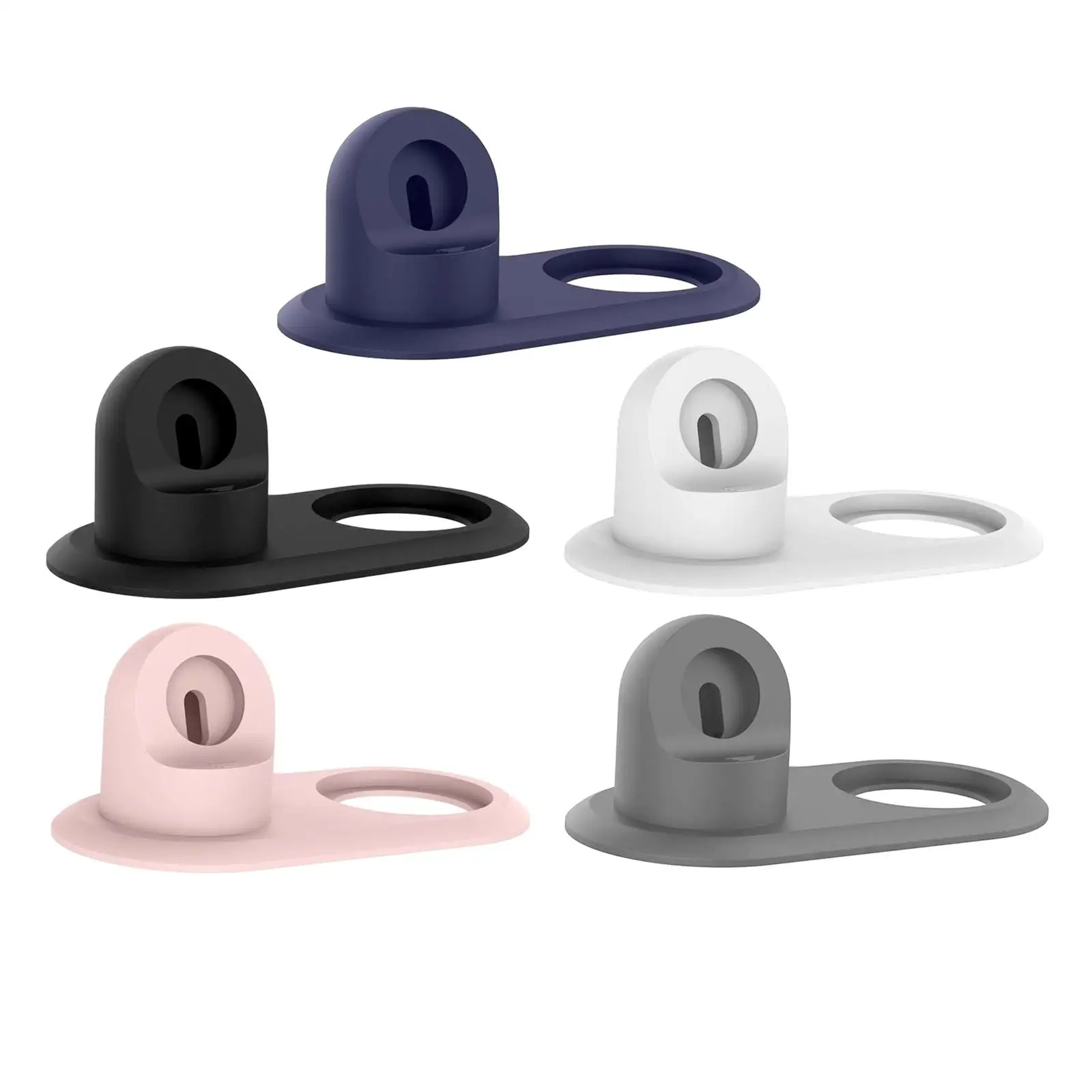 2 in 1 Charging Stand for Iphone 12 Mini and Iwatch Silicone Wireless Charger Dock Desktop Phone Holder Cable Management