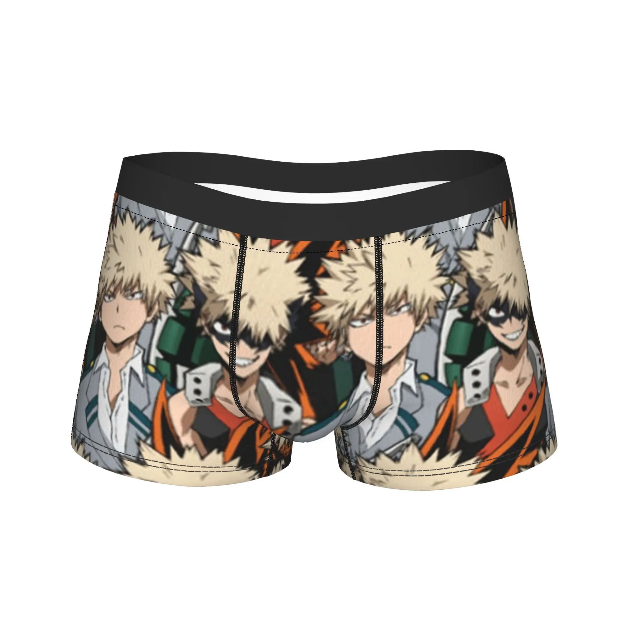 

Men My Hero Academia Anime Long Underwear Deku Bakugo Sexy Boxer Briefs Shorts Panties Male Mid Waist Underpants Plus Size