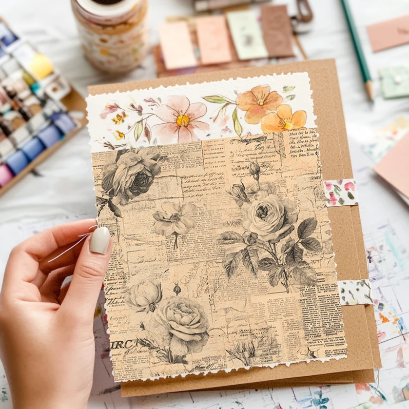 36 vellen 6 "x 6" plakboekpapierpakket: abstracte penseelstreek/aquareldrukken voor scrapbooking, origami en kunstdagboek.