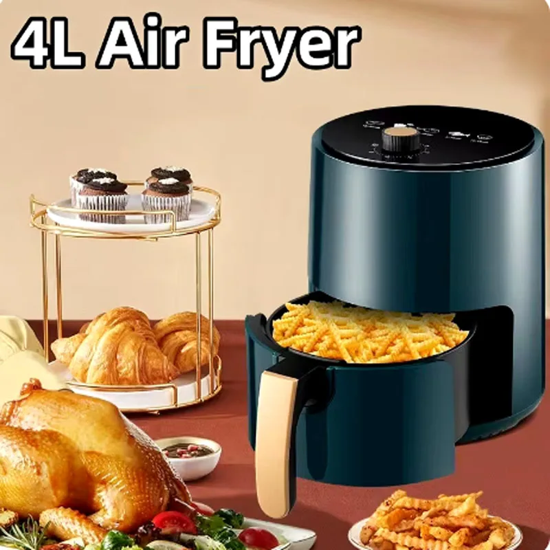 4L Household Large-capacity Multi-function Air Fryer 360 Degree Dimensional Heating Oil-free Cooking French Fries Automatic Oven