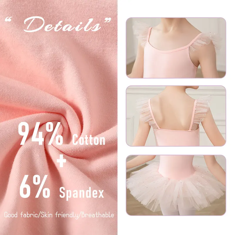 Ballet Skirt Girls Dance Leotards Party Dress Cotton Gymnastics Clothes Students Kids Children Ballet TuTu Dance Skirt Costumes