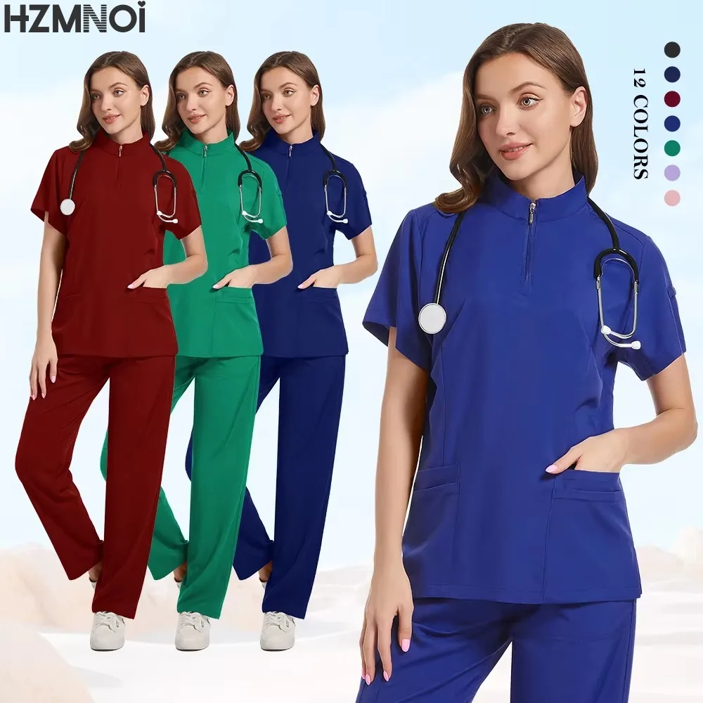 Uniformes médicos Unisex, uniforme clínico, ropa de enfermería para hombres, disfraz de médico, conjuntos de exfoliación de enfermera, ropa de trabajo de dentista, incluye Tops y pantalones