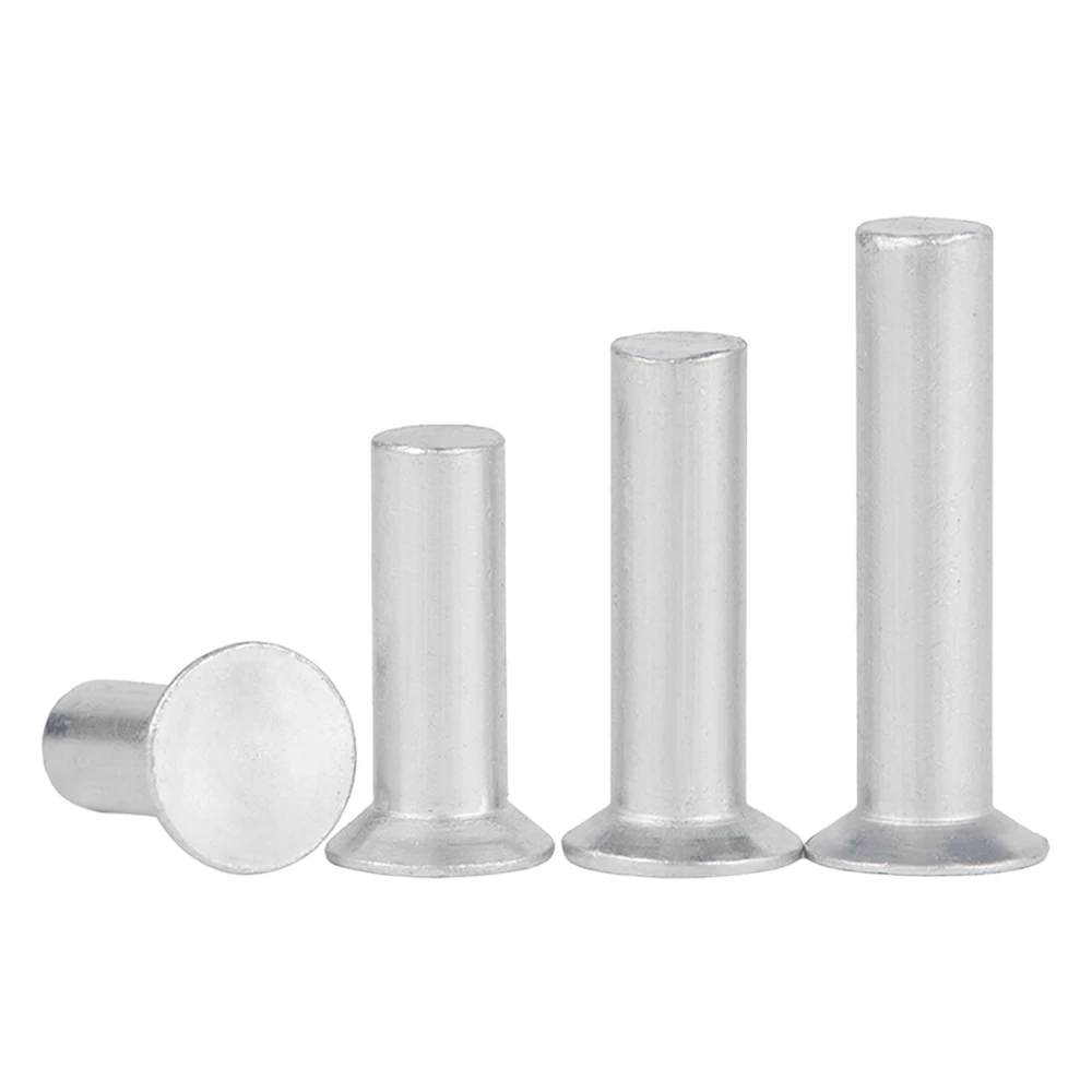 10-100pcs Flat Countersunk Head Solid Rivet Aluminium Alloy M2 M2.5 M3 M4 M5 M6 M8 Punch Self-plugging Knock Signage Rivet GB869