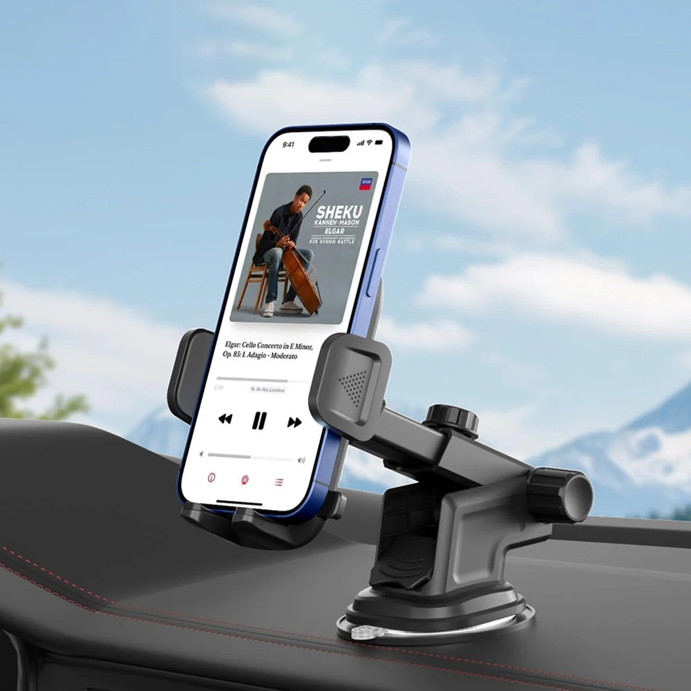 Homhu Universal Car Mount Phone Holder with Suction Cup Base Dashboard Car Phone Holder for IPhone Samsung, Google, Huawei