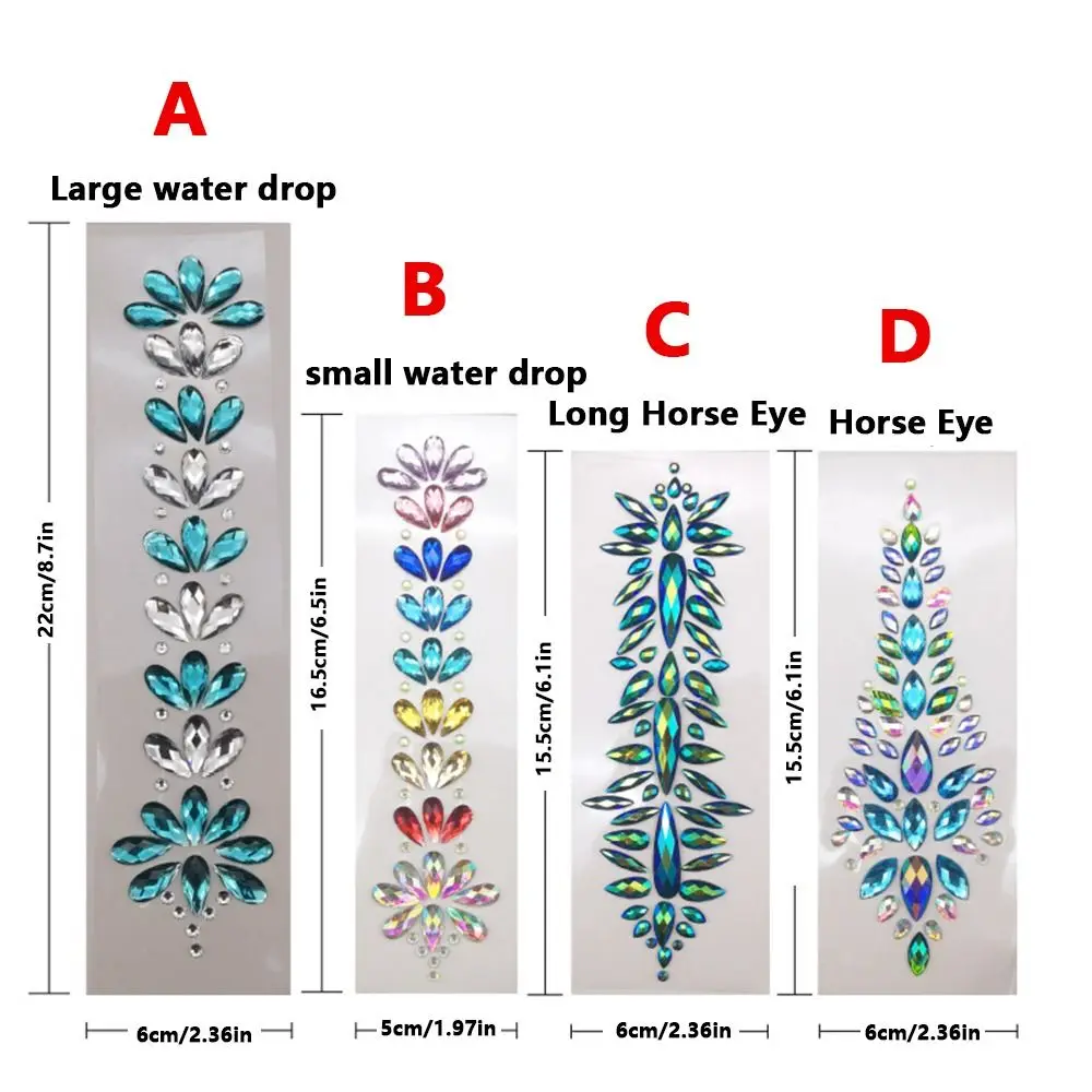 1Pc festiwal muzyczny 3D naklejki kryształowe kolorowa z żywicy wiertarka Fashion Face akcesorium czoło wystrój sceny tymczasowe naklejki z tatuażami