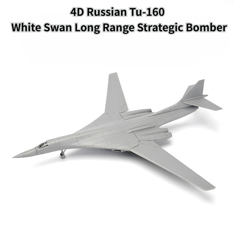 4D Russian Tu-160 White Swan Long Range Strategic Bomber 1/144 Gluefree Assembly Model Military Ornament  Christmas gift