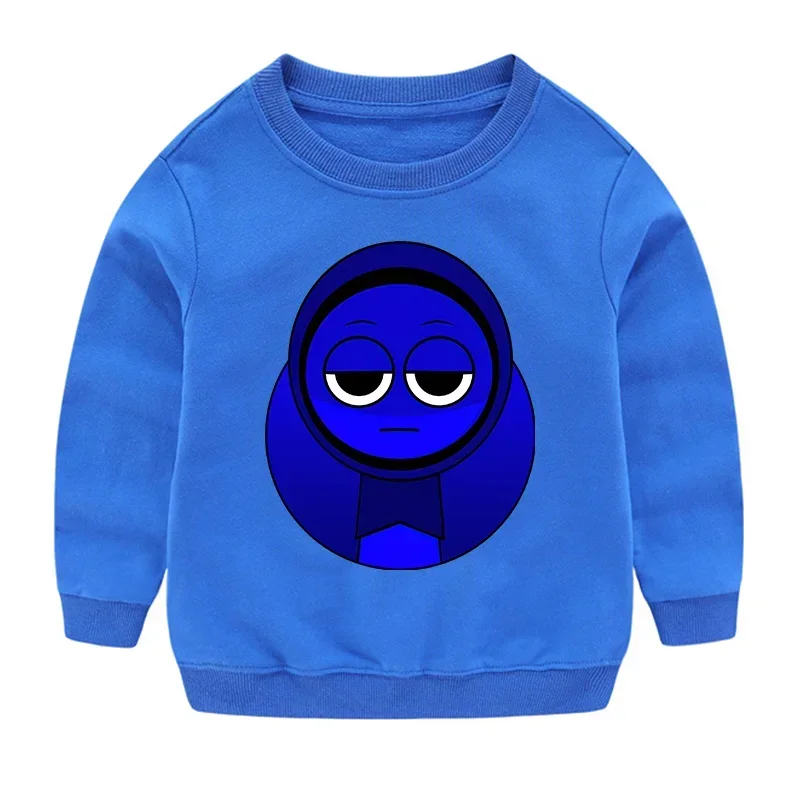 Sprunki جولة الرقبة الطفل البلوز أنيمي الكرتون ملابس عصرية الفتيان الفتيات ربيع الخريف Kawaii ملابس هدايا عيد ميلاد الاطفال