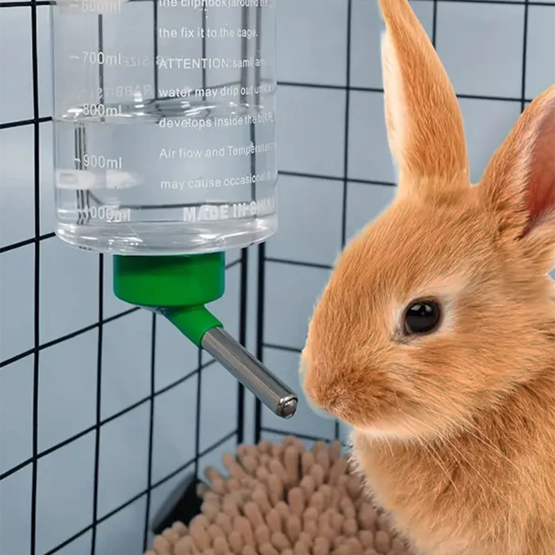 Bebedero de animales pequeños de Color aleatorio, botella de agua colgante para beber automático, conejillo de indias, loro, alimentador de conejo, 1000ml, 1 ud.