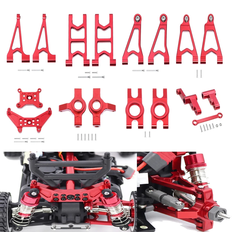 

RCGOFOLLOW MJX Hyper Go 14303 14302 14301 Metal Steering Cup/Shock Tower Brackets/Front Rear Upper Low Swing Arm RC Car Upgrade