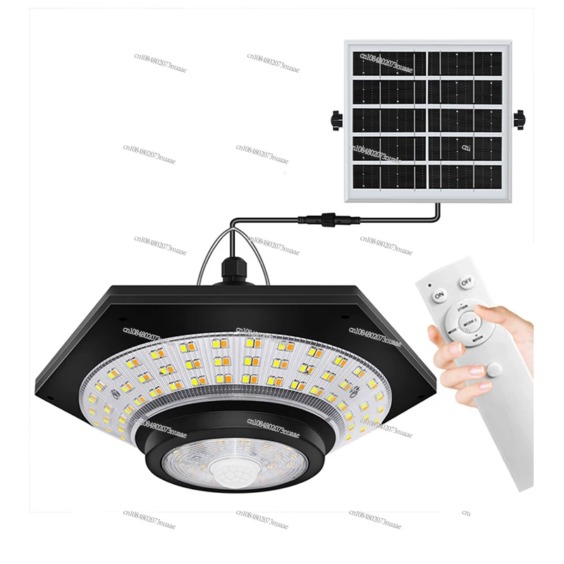 Solar Chandelier 228led Hexagonal Hanging Light 3-color Light Waterproof IP65 Garage Garden Courtyard Indoor and Outdoor Lightin