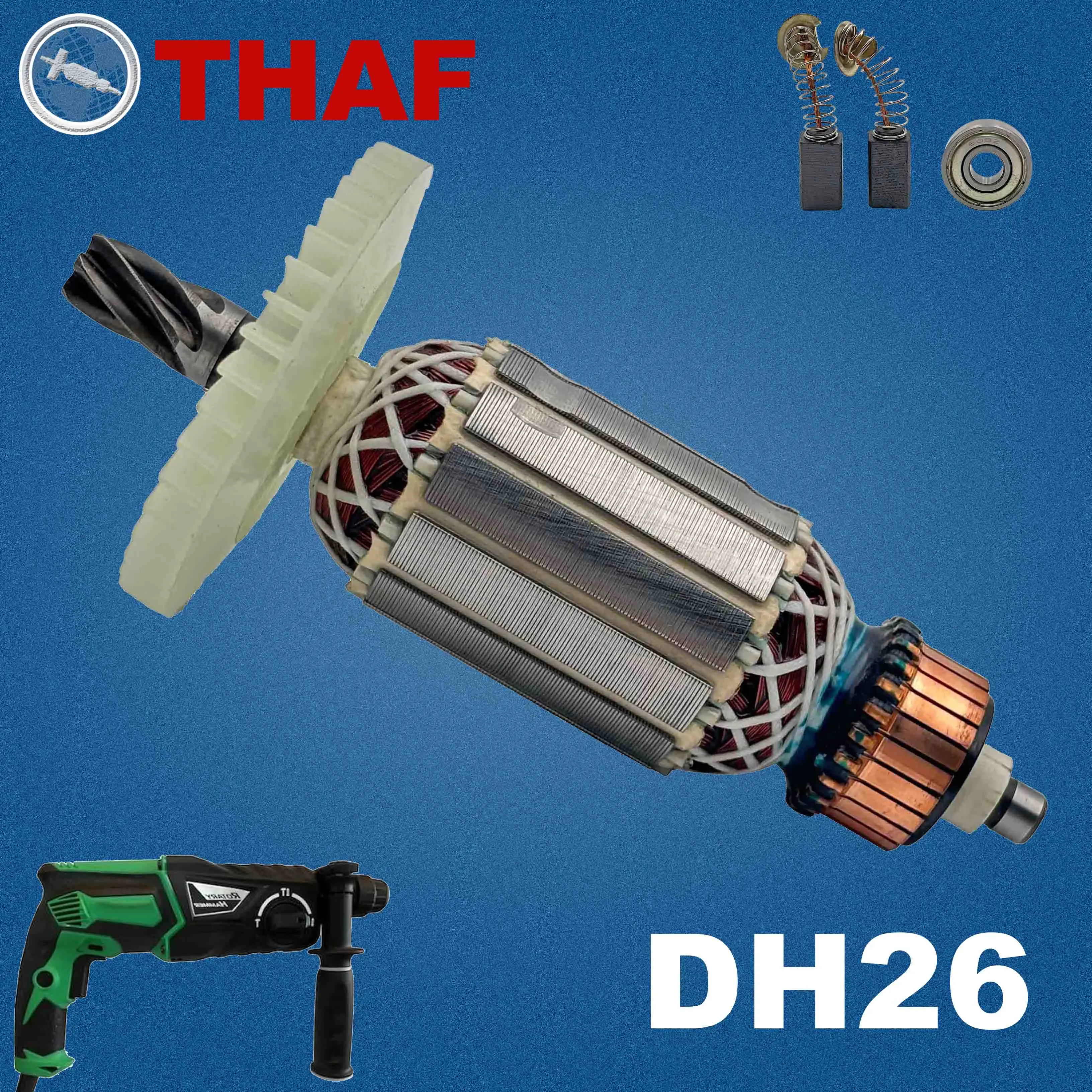 AC220V-240V DH26 Armature Rotor Anchor Stator Field Motor Replacement Spare Parts For HITACHI Impact Drill DH 26
