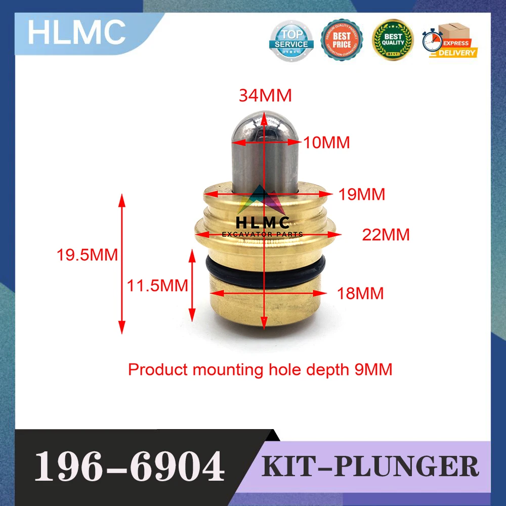 CA1966904 196-6904 1966904 E216B Rexroth Joystick Bullet Pusher Excavator Spare Parts YUCHAI YC35 60 85 135-6-8 Joystick Pusher