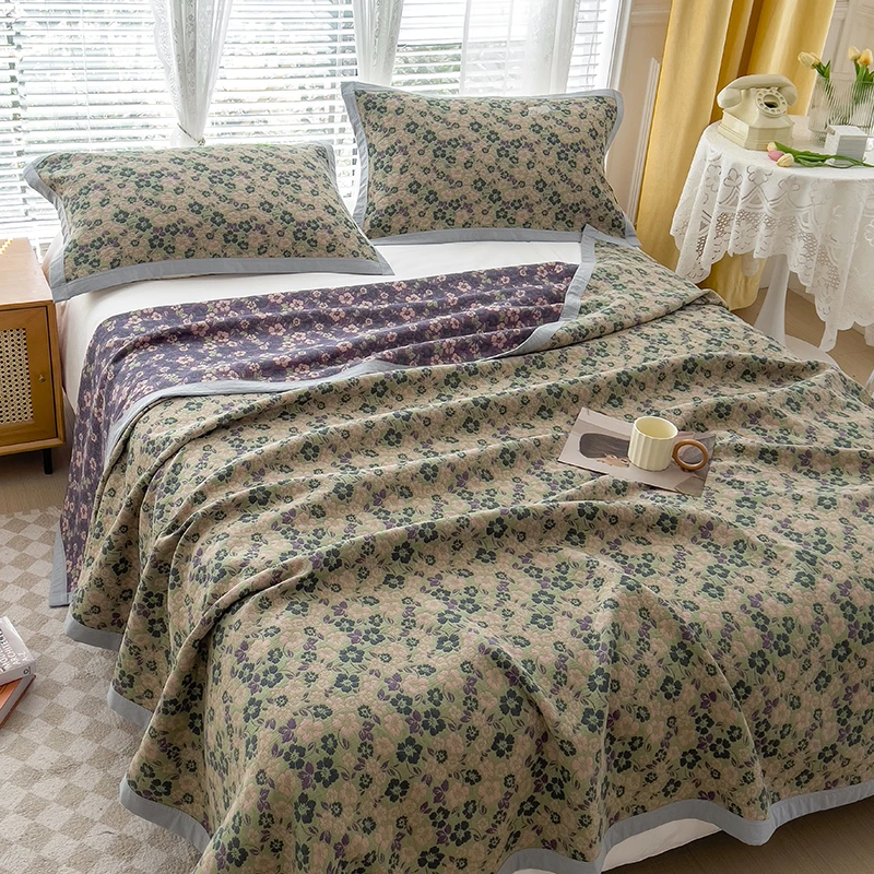 Tre strati, trapunta asciugamano, puro cotone, garza, adulto, estivo, coperta, trapunta.