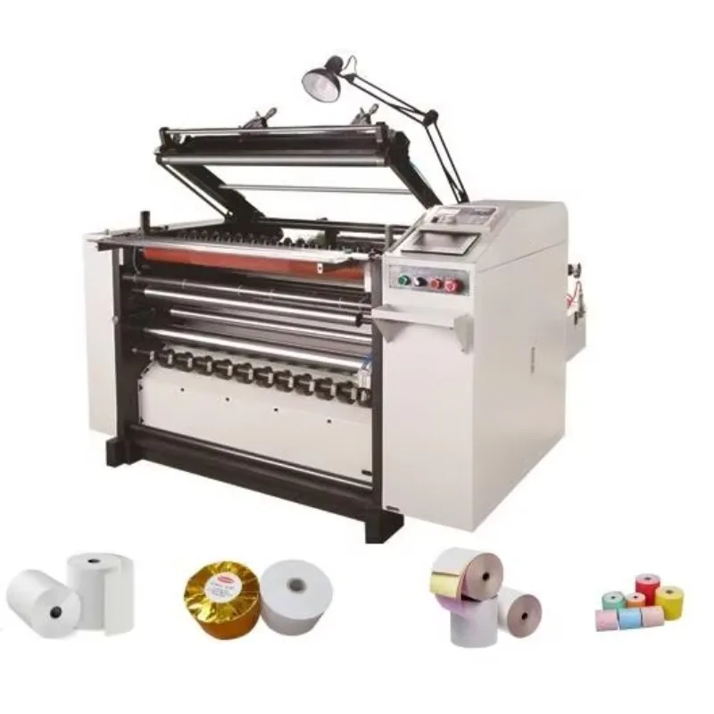 Automatic Thermal Paper POS Roll Slitting Machine for ATM Carbonless Paper Rolls Slitter Rewinder High Speed 200m/min