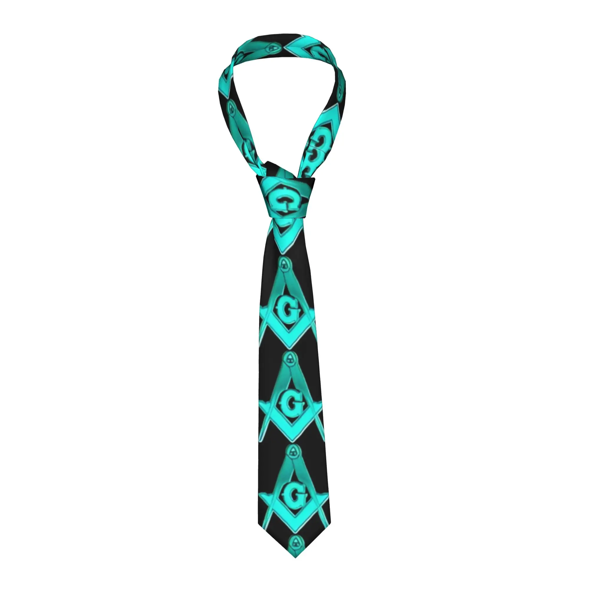 Masonic Freemasonry Symbol Tie Freemason Graphic Neck Ties Novelty Casual Collar Tie Men Wedding Party Necktie Accessories
