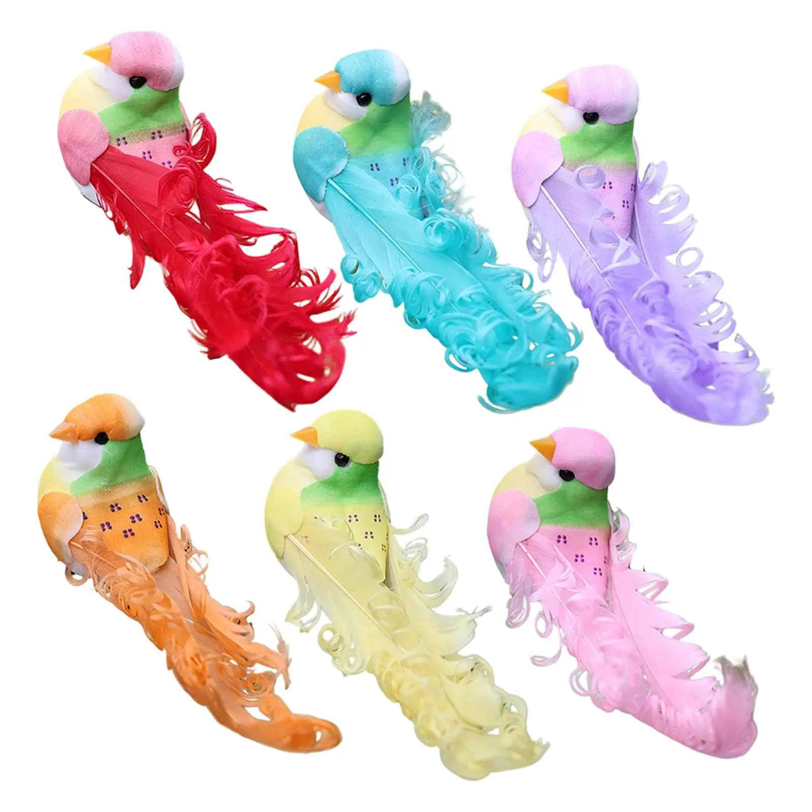 Decorative Foam Birds with Metal Clips Realistic Feathered Bird Ornaments for Garden Decoration Figures and Craft