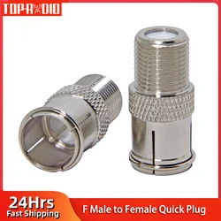 1Piece F Type Male To Female Quick Plug Push in TV Adapter Cable TV Coaxial Antenna Amplifier Connector