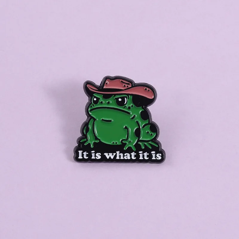 Cartoon cowboy hat frog Enamel Pins Cute animal toad Brooches Lapel Badges Funny Jewelry Gift for Friends