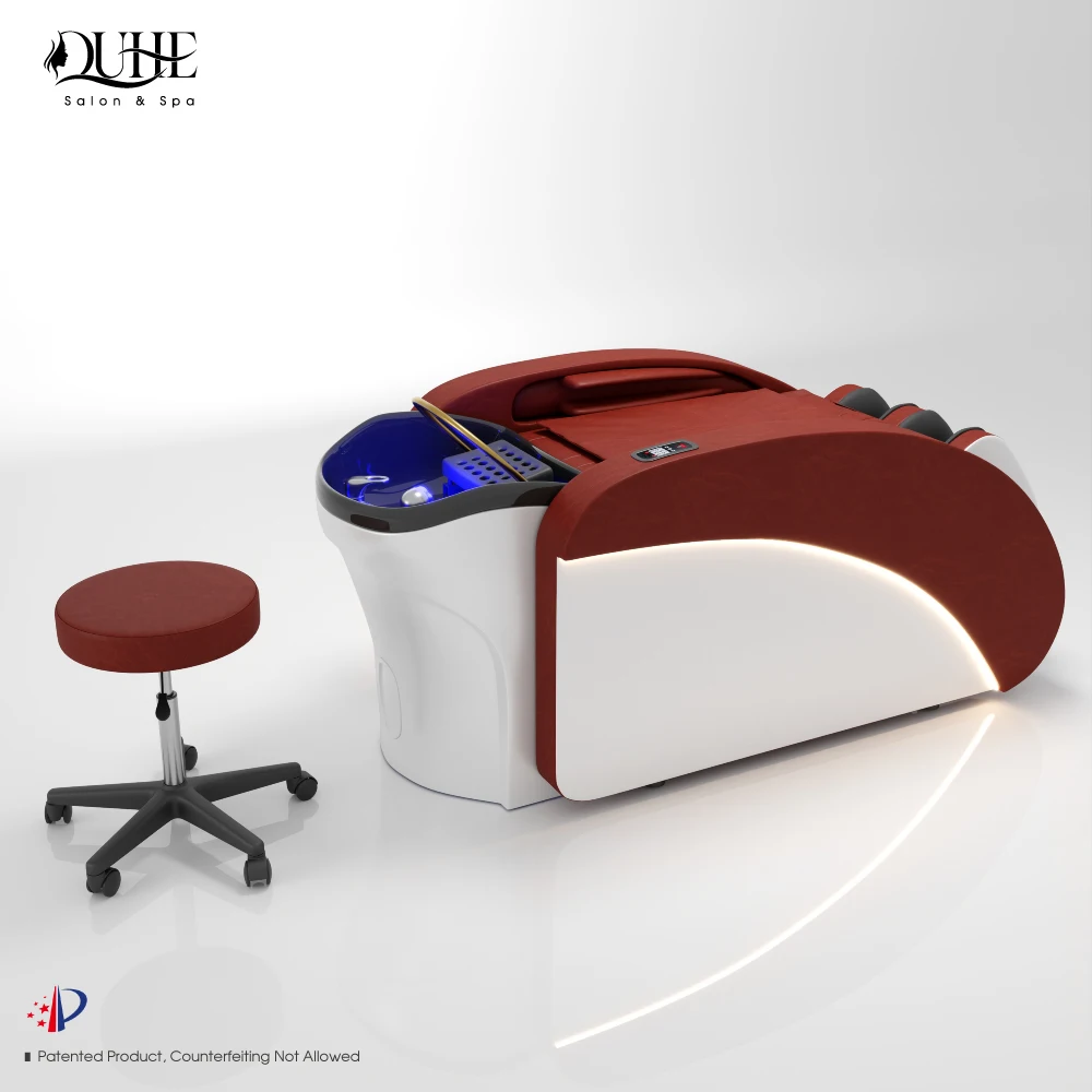 Hot Sale Washing Hair Salon Shampoo Chair Bed with Massage Head Spa Bed Pu Leather Head Shower Massage Table Hair Spa