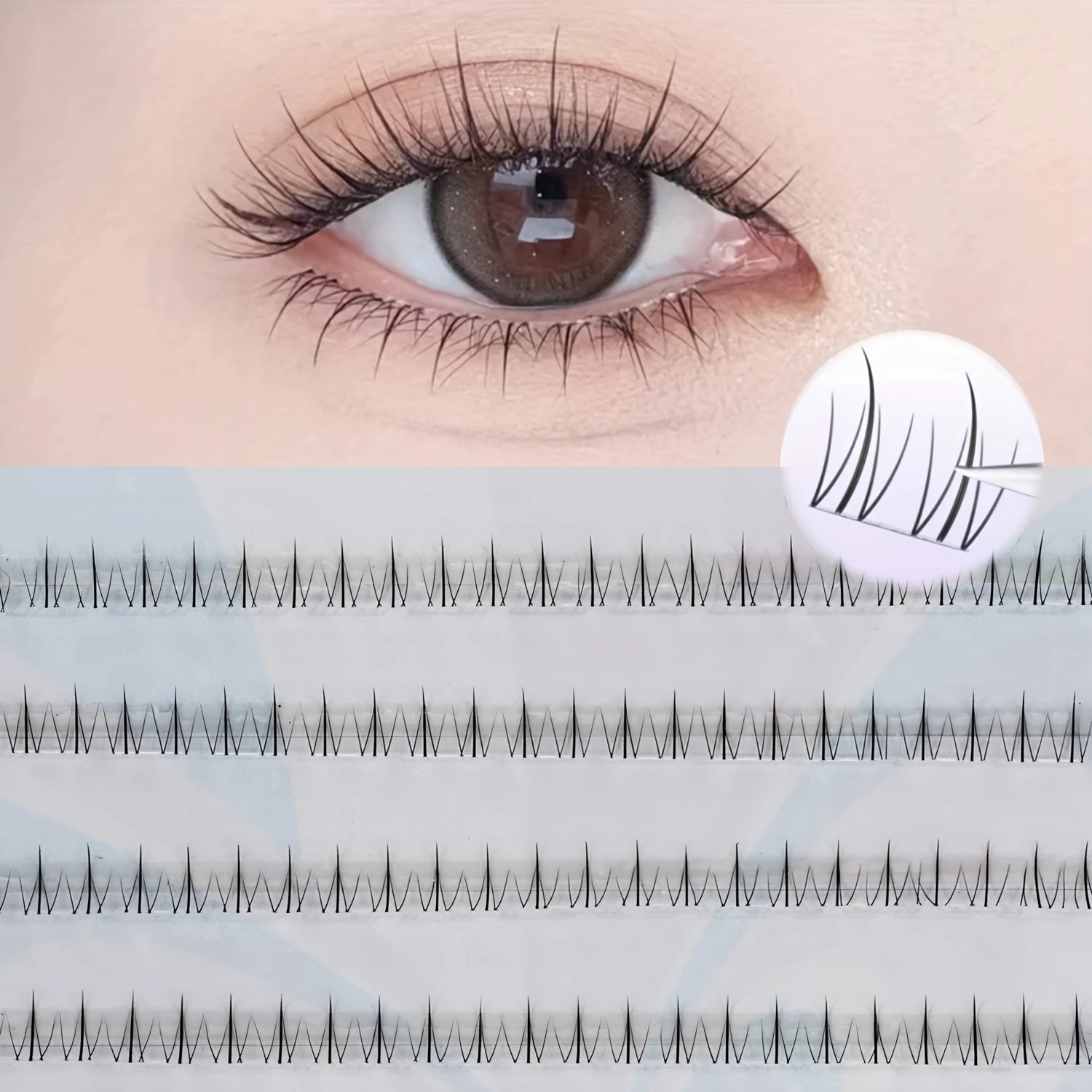 120 Peças de Cílios Inferiores em Grupos DIY, Cílios Falsos Naturais Curtos e Leves, Adequados para os Olhos Inferiores, Efeito de Olhos Abertos, Reutilizáveis, Efeito de Maquiagem Natural