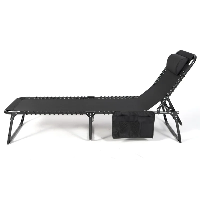 

Hitree Outdoor High Quality Portable Beach Chaise Sun Lounge Reclining Folding Leisure Garden Beach Chair Office Resting Chair