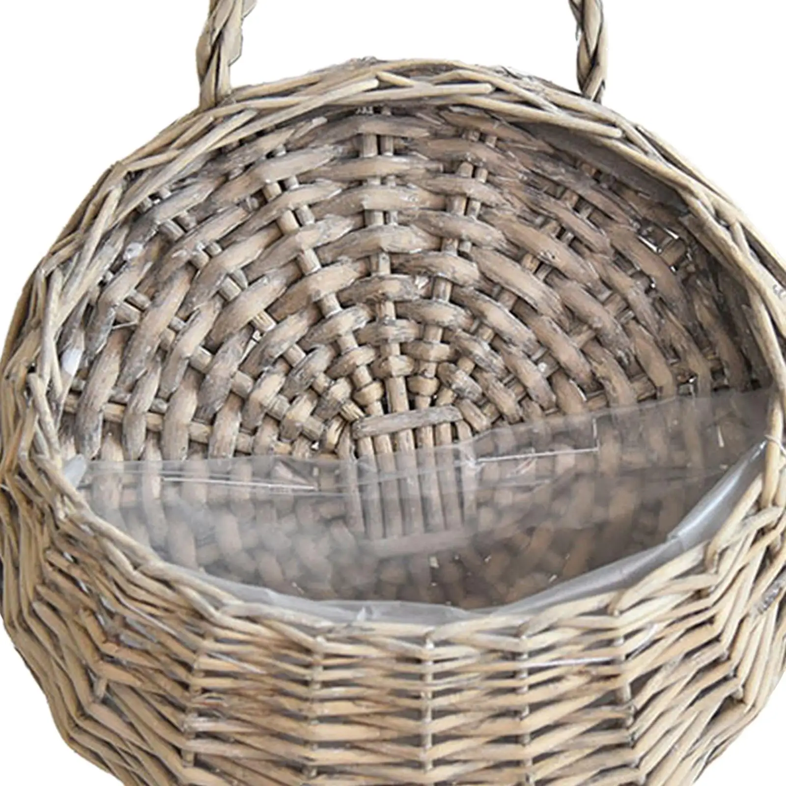 Handmade Woven Hanging Basket Plant Container Storage Basket Rustic Flower Pot for Garden Wedding Living Room Lawn Ornament