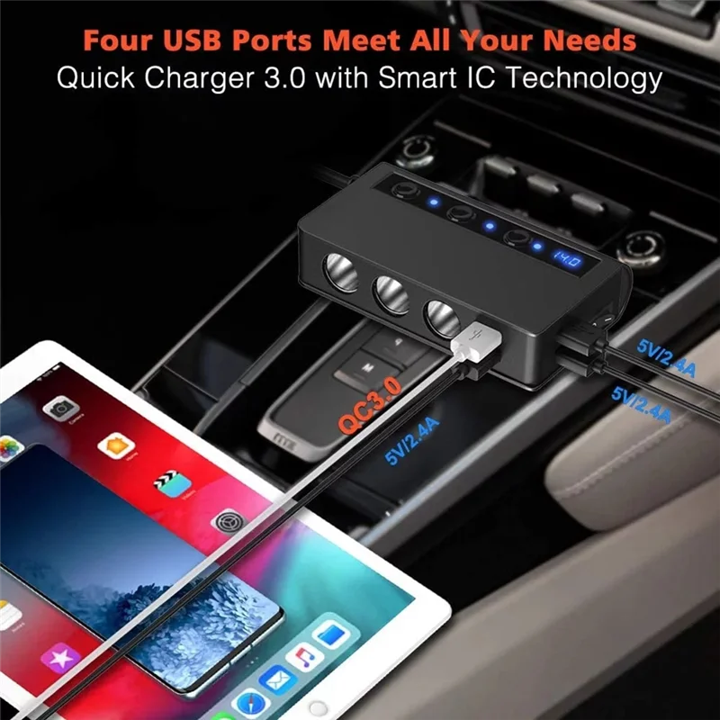 

1 Piece TR24 Car Bluetooth One For Three Car Charger Car Supplies Auto Accessories A