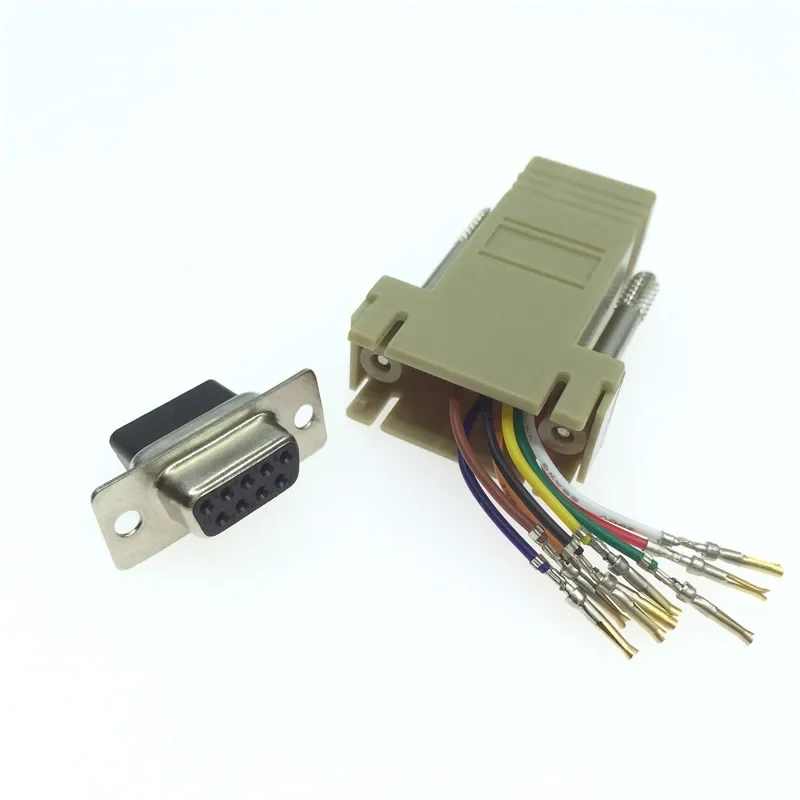 

High Quality DB9 Female To RJ45 Female DB9 To RJ45 Adapter Connector Rs232 Modular Cab-9as-fdte To Rj45 Db9 for Computer AQJG