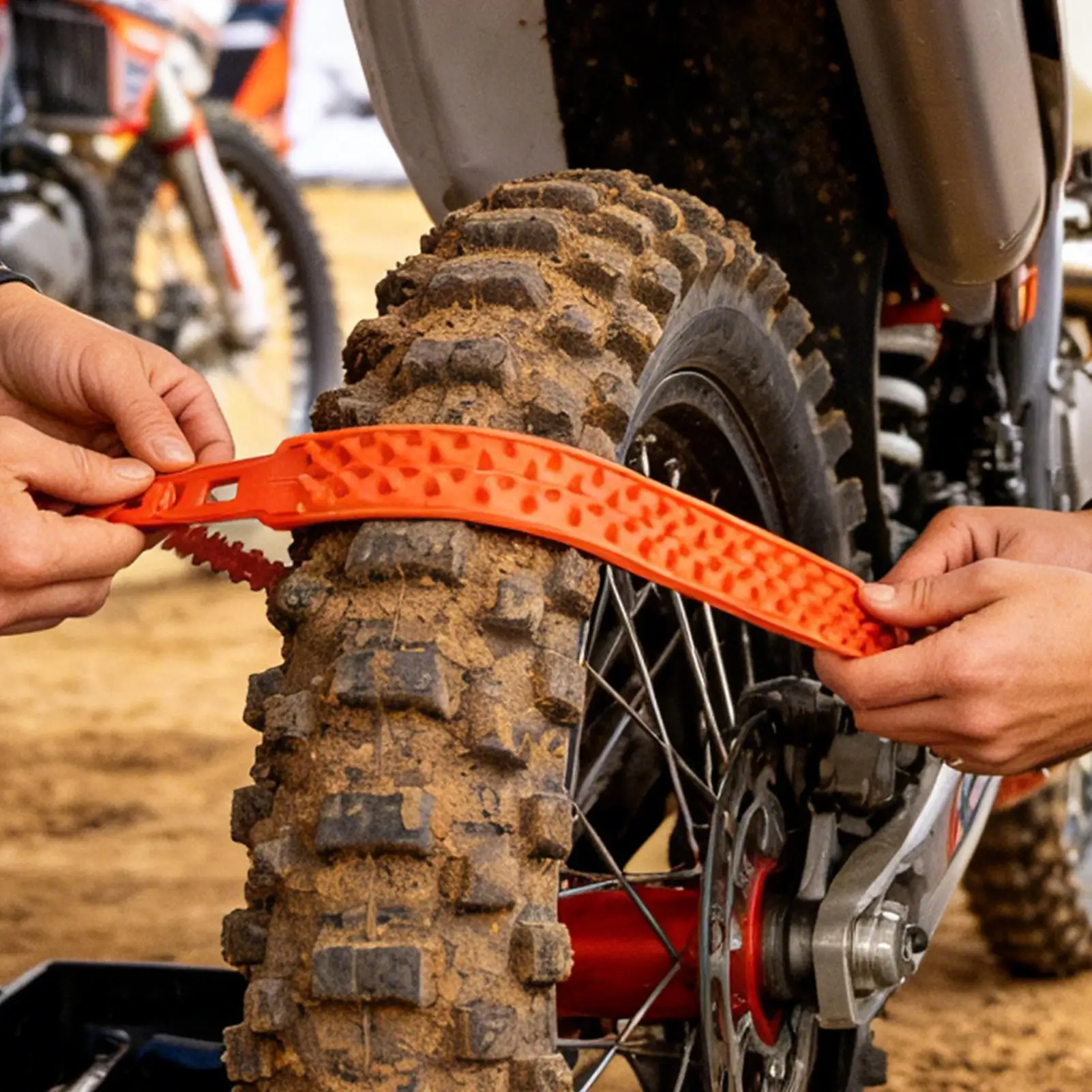 1pcs Universal Car Snow Anti-skid Chains, Motorcycle Tire Chains, Winter Anti-skid Tire Cable Ties, Snow Tire Anti-slip Chains