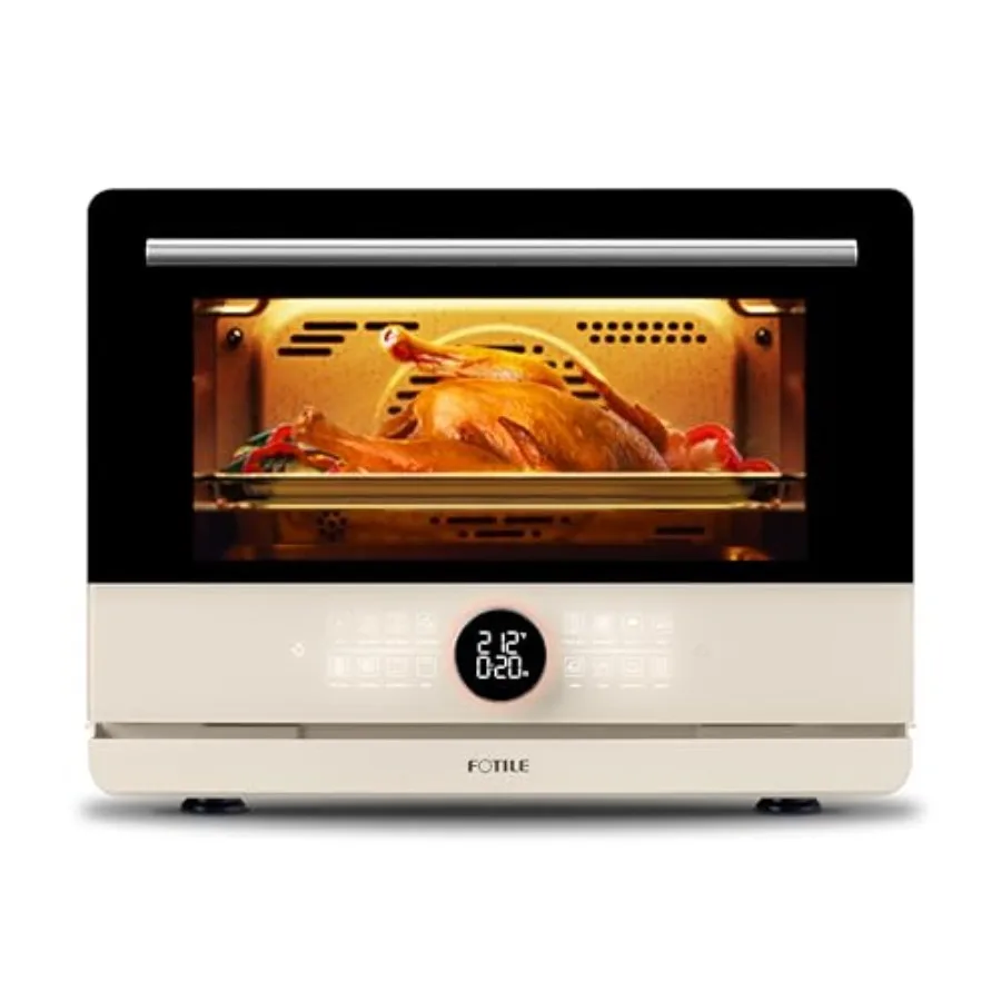 

ChefCubii 1.1 cu. ft. 4-in-1 Combi-Steam Oven for kitchen use stainless steel and beige finish steam-bake air fry convection de