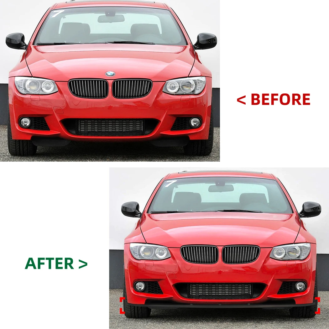 For BMW 3 Series E92 E93 M Sport 2006-2013 Two Stage Front Bumper Lip Spoiler Splitter Body Exterior Guard Decoration Cover Trim