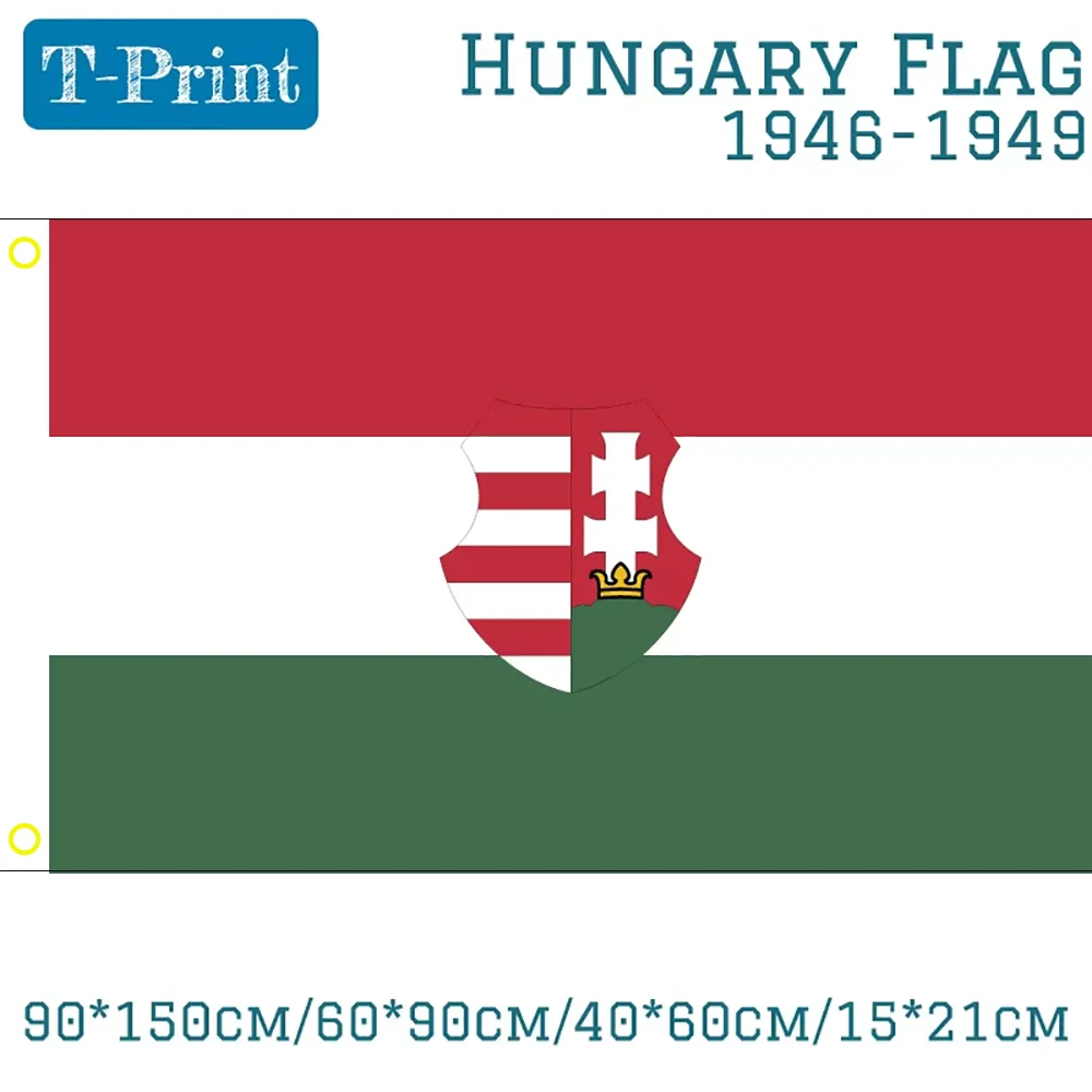 Hungary 1946-1949 1956-1957 Flag With The Coat Of Arms Flag 3ft X 5ft Polyester Banner Flying 150* 90cm Custom Flag Outdoor