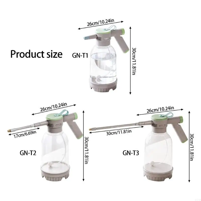 Handheld Electric Watering Bottle 2L Garden Tool with Clear Window for Indoor Foliage, Routine Use and Home Tasks 37JD