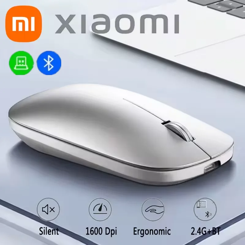 Xiaomi Bluetooth Wireless Mouse Dual Mode DPI Adjustable 2.4G Type-C Rechargeable Silent Ergonomic Portable Office Mouse 2025