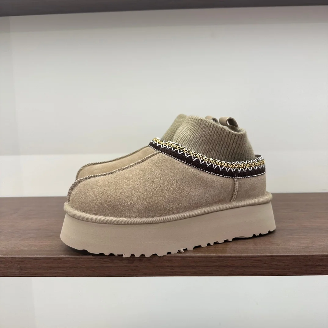 Classic Suede Snow Boots for Women 2026 Winter Soft Thick Bottom Cotton Ankle Boots Warm Plush Embroidery Decoration Shoes