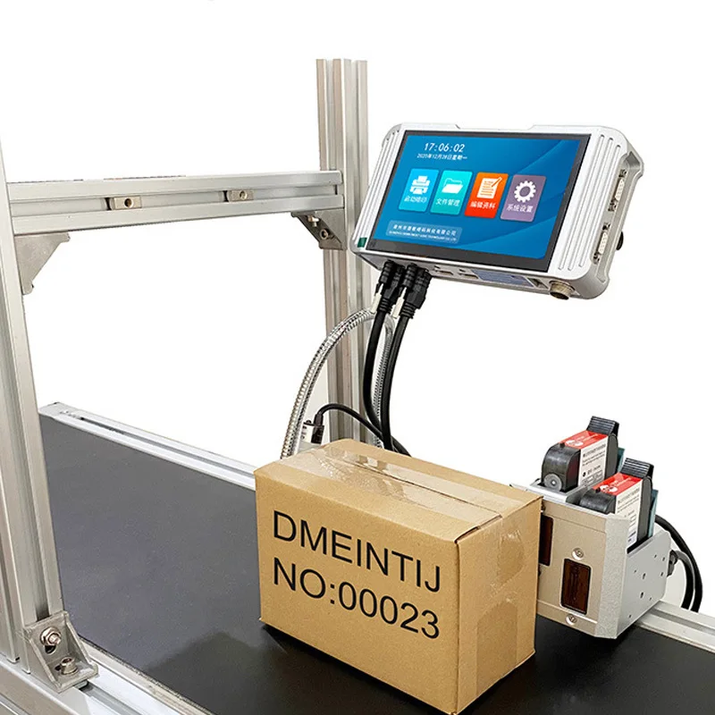 K20-2 Double-Head Online Inkjet Printer 50mm Large Character Coding Machine For Carton Woven Bag Packaging