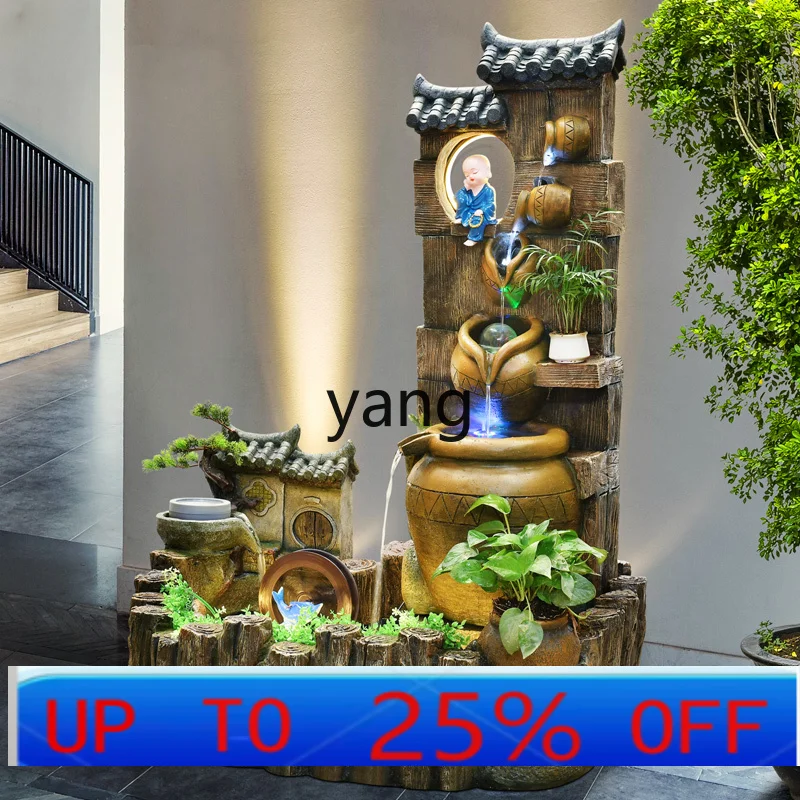 

LHH Chinese Zen rockery flowing water fountain landscape ornament lucky courtyard garden decoration