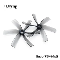 4 SZTUK NOWOŚĆ HQProp Duct 75mm 6-łopatkowy CW CCW 3-calowy szary śmigło Polycarbonate RC Cinewhoop Ducted Drones FPV Racing Quadcopter