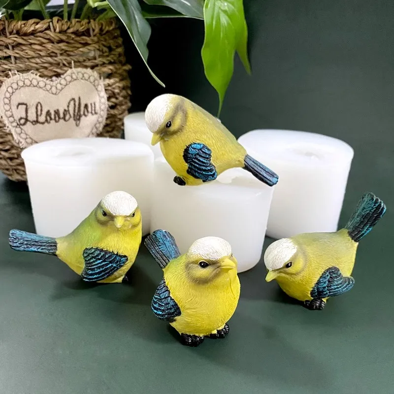 Net red bird ice chocolate mold animal resin decoration gypsum ice sculpture silicone 3D three-dimensional parrot model