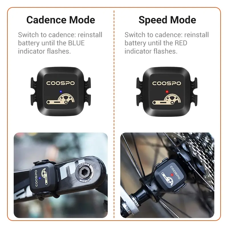 COOSPO BK467 Cadence and Speed Sensor Dual Mode Rpm Monitor Bluetooth 4.0 ANT Road Bike For Wahoo Garmin Bike Computer