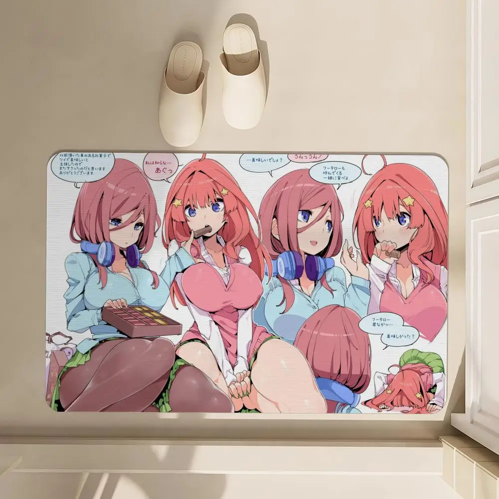 

Quintessential Quintuplets Floor Mat Soft Diatom Bathroom Absorbent Floor Mat, Toilet Of The Bathroom, Household Floor Mat, Door
