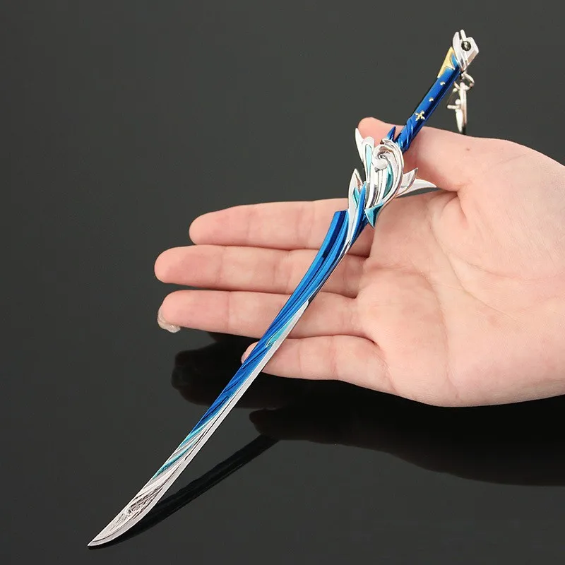 Genshin Impact Weapon 22cm Haran Geppaku Futsu Game Peripheral Model Keychain Kamisato Ayato Replica Swords Knife Katana Kid Toy