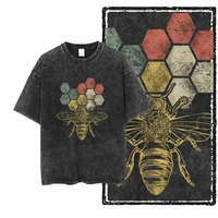 Camiseta Unisex con estampado DE BEES, algodón lavado con ácido, gráfico exclusivo, ropa de calle Vintage fresca, camisetas para hombre, camiseta de talla grande para hombre